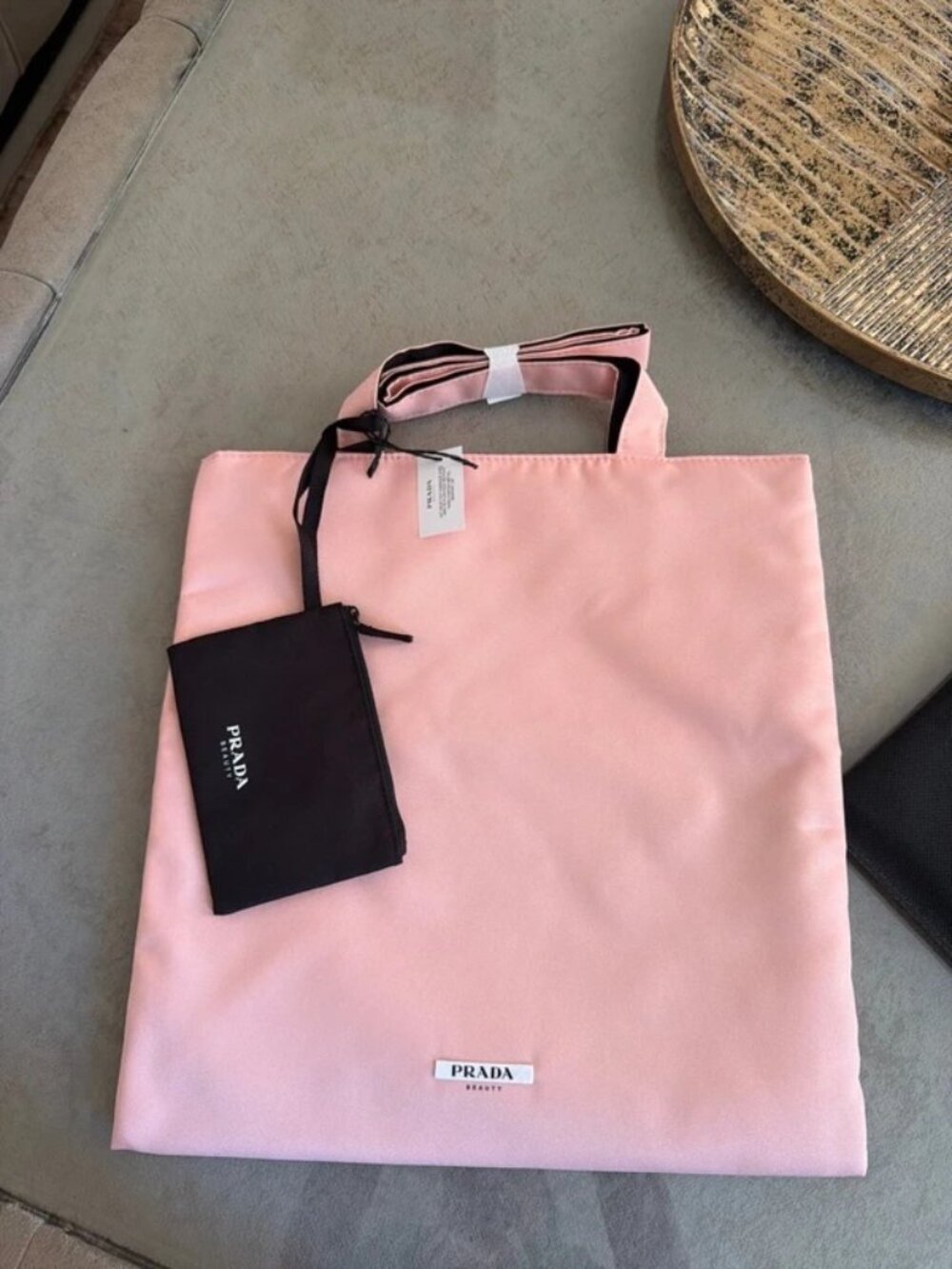 Prada Beauty Reversible Tote Bag Light Pink Black VIP GWP NEW